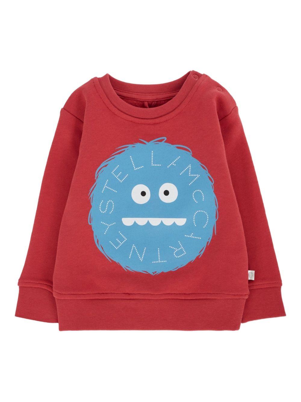 Felpa per neonato Stella McCartney Kids rosso con stampa mostro - Rubino Kids
