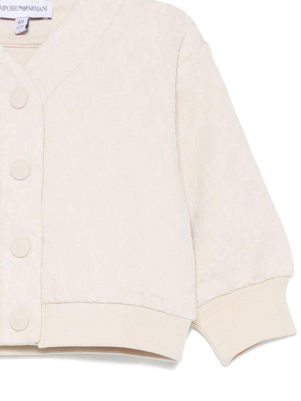 Felpe per neonata Emporio Armani Kids beige con chiusura a bottoni - Rubino Kids