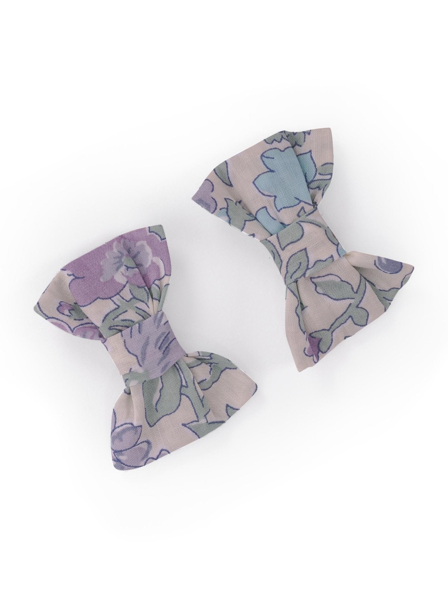 Ferma capelli per bambina Bonpoint azzurri a fiori con fiocco - Rubino Kids