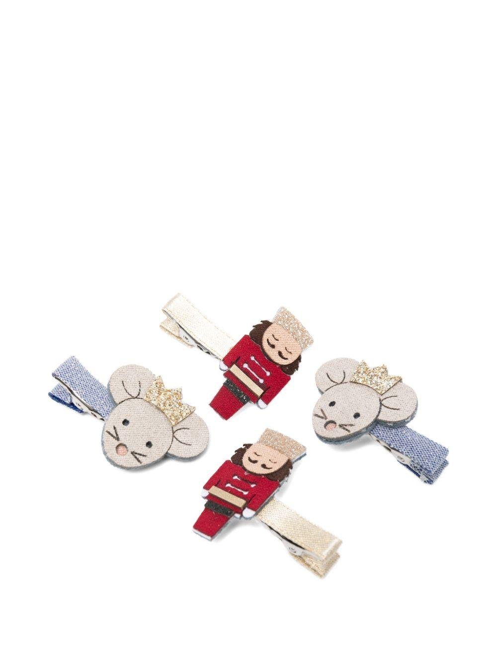 Fermagli per capelli per bambina Mimi & Lula multicolore con motivo natalizio - Rubino Kids