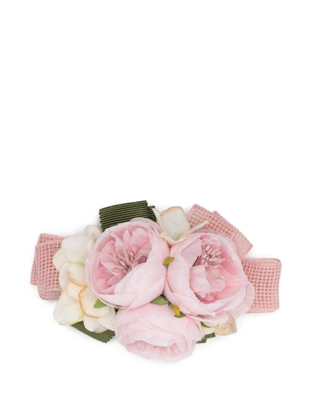 Fermaglio per capelli per bambina Colorichiari rosa con fiori - Rubino Kids