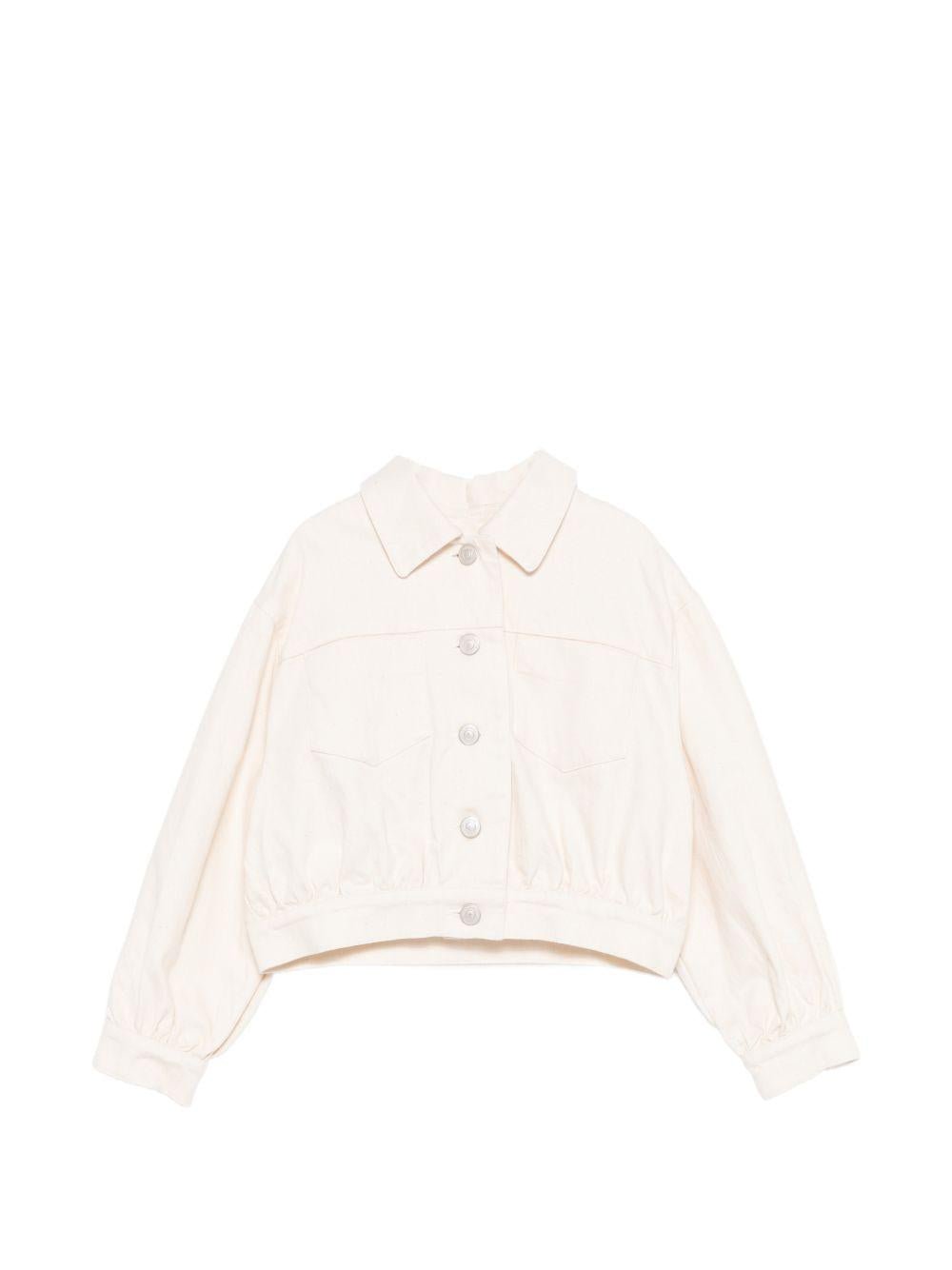 Giacca denim per bambina Simonetta bianca con bottoni - Rubino Kids