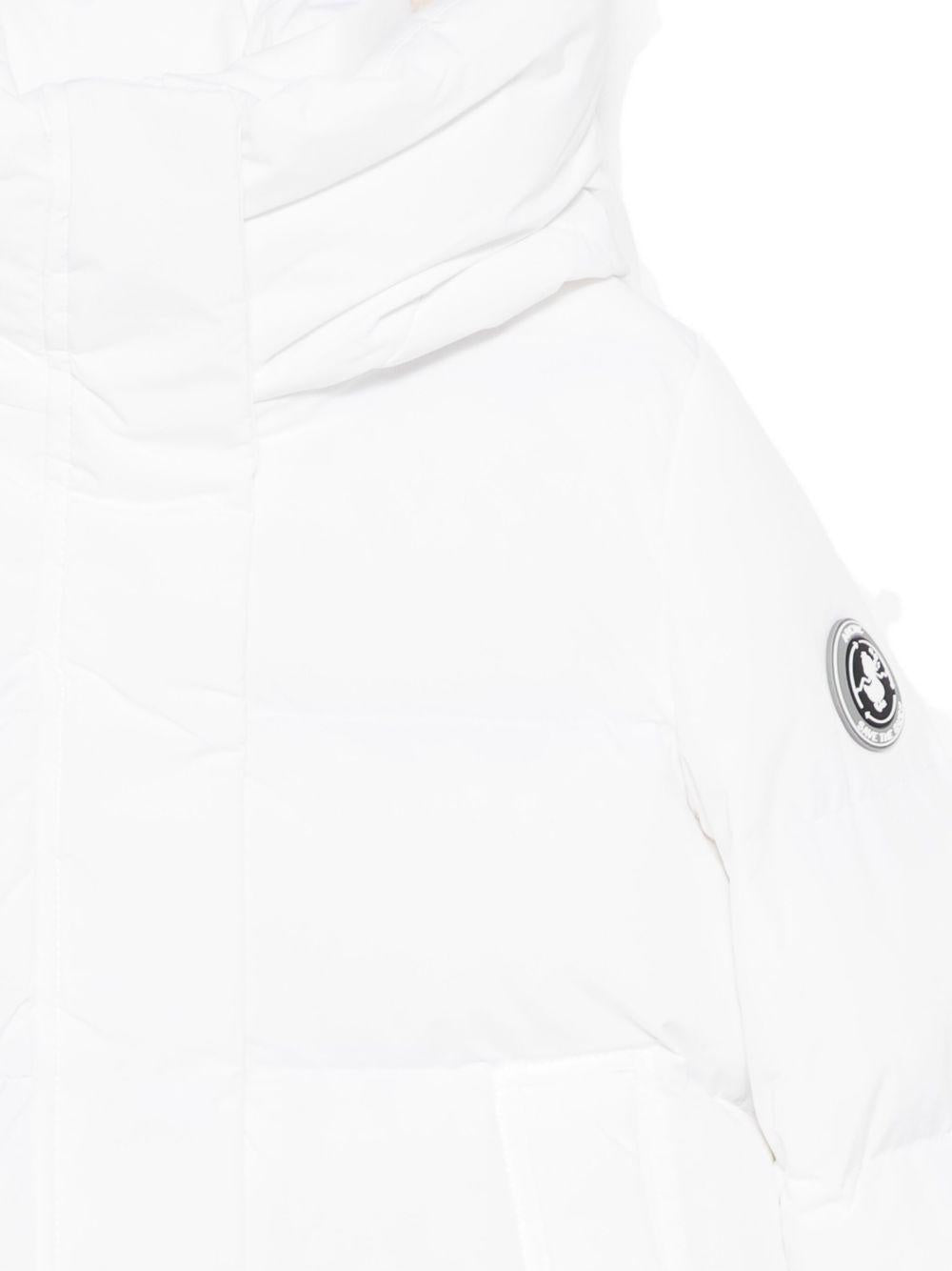 Giacca imbottita per bambina Save The Duck Kids bianco con collo a imbuto - Rubino Kids