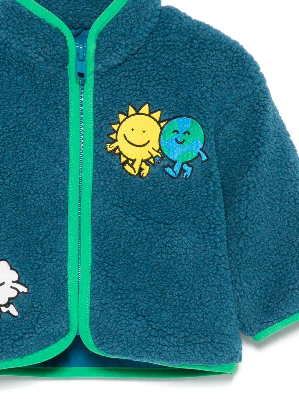 Giacca in pile per neonato Stella McCartney Kids Earth Friends blu - Rubino Kids