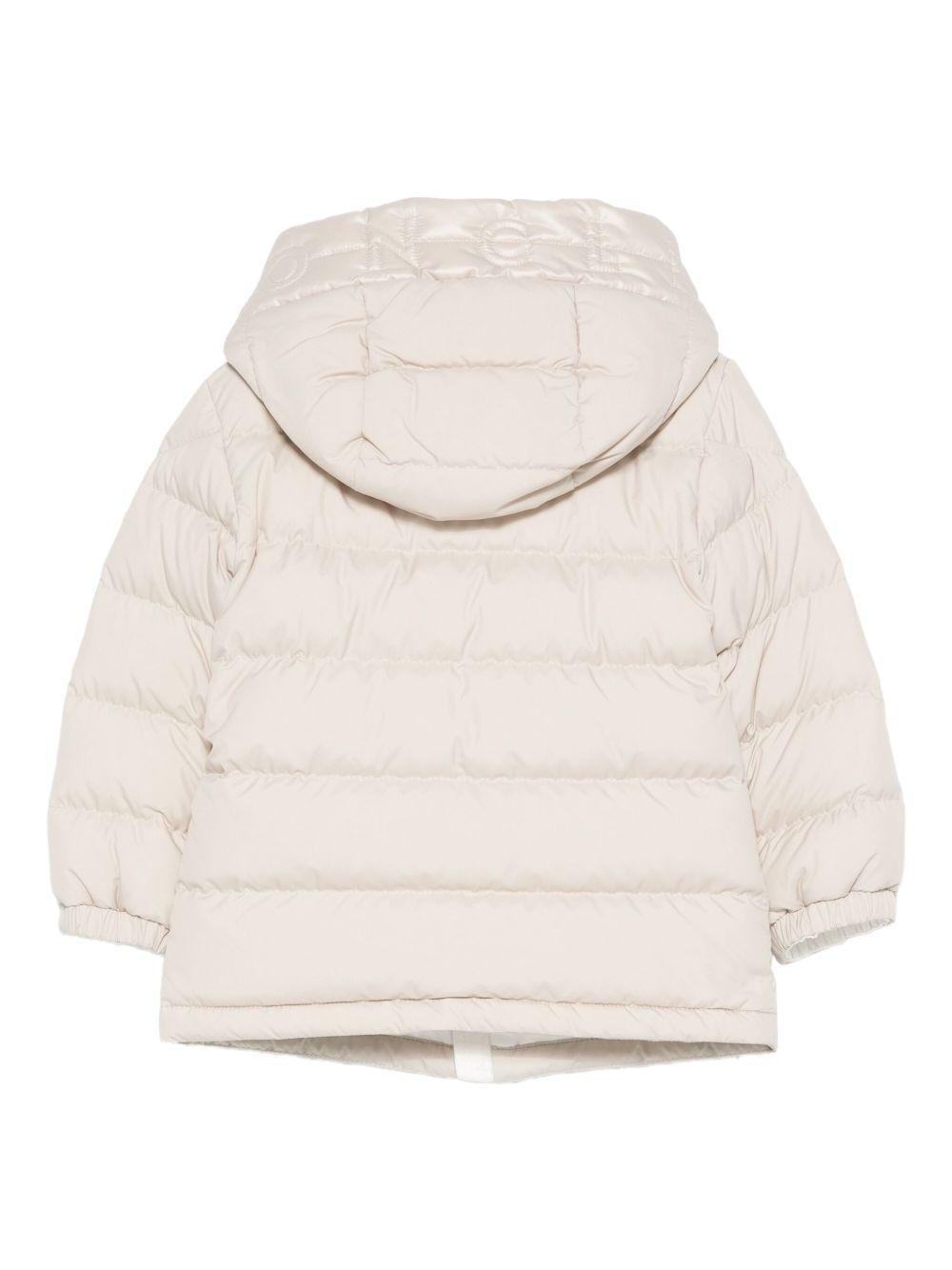 Giacca Najan per neonati Moncler Enfant beige con cappuccio - Rubino Kids