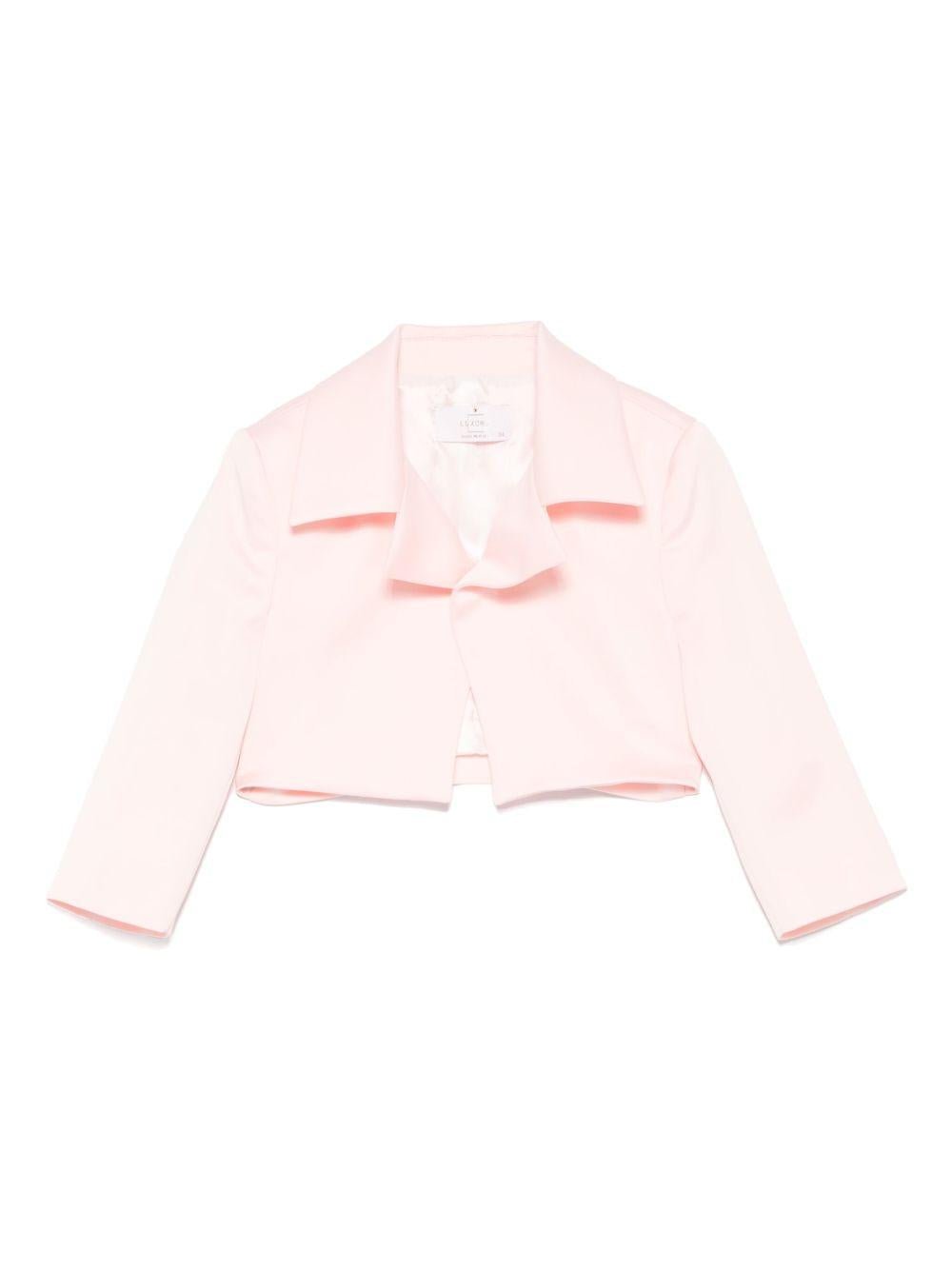 Giacca per bambina Colorichiari rosa in raso con parte frontale senza chiusure - Rubino Kids