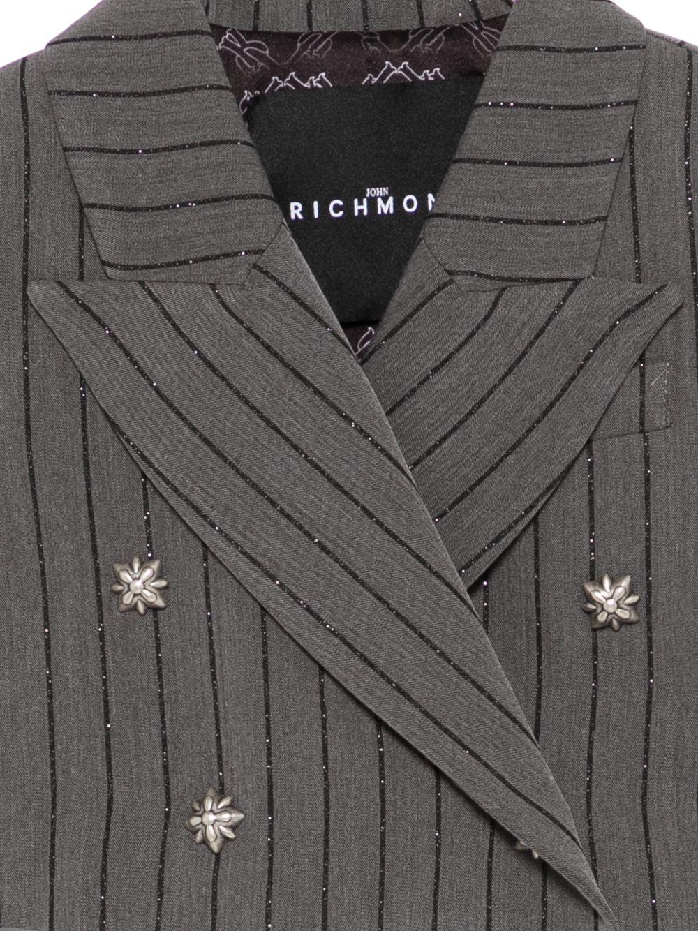 Giacca per bambina John Richmond Junior grigia con design gessato - Rubino Kids