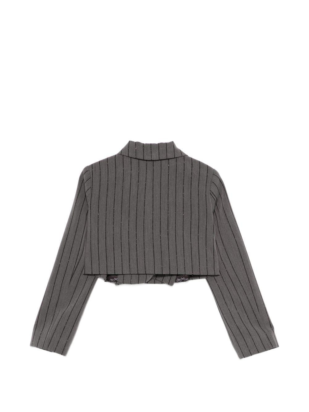 Giacca per bambina John Richmond Junior grigia con design gessato - Rubino Kids