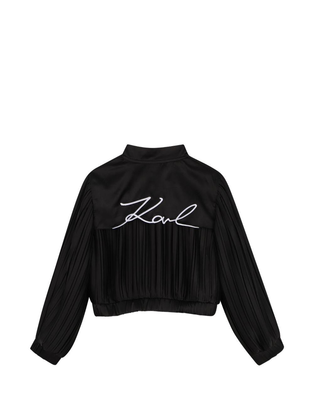 Giacca per bambina Karl Lagerfeld Kids nera con zip - Rubino Kids