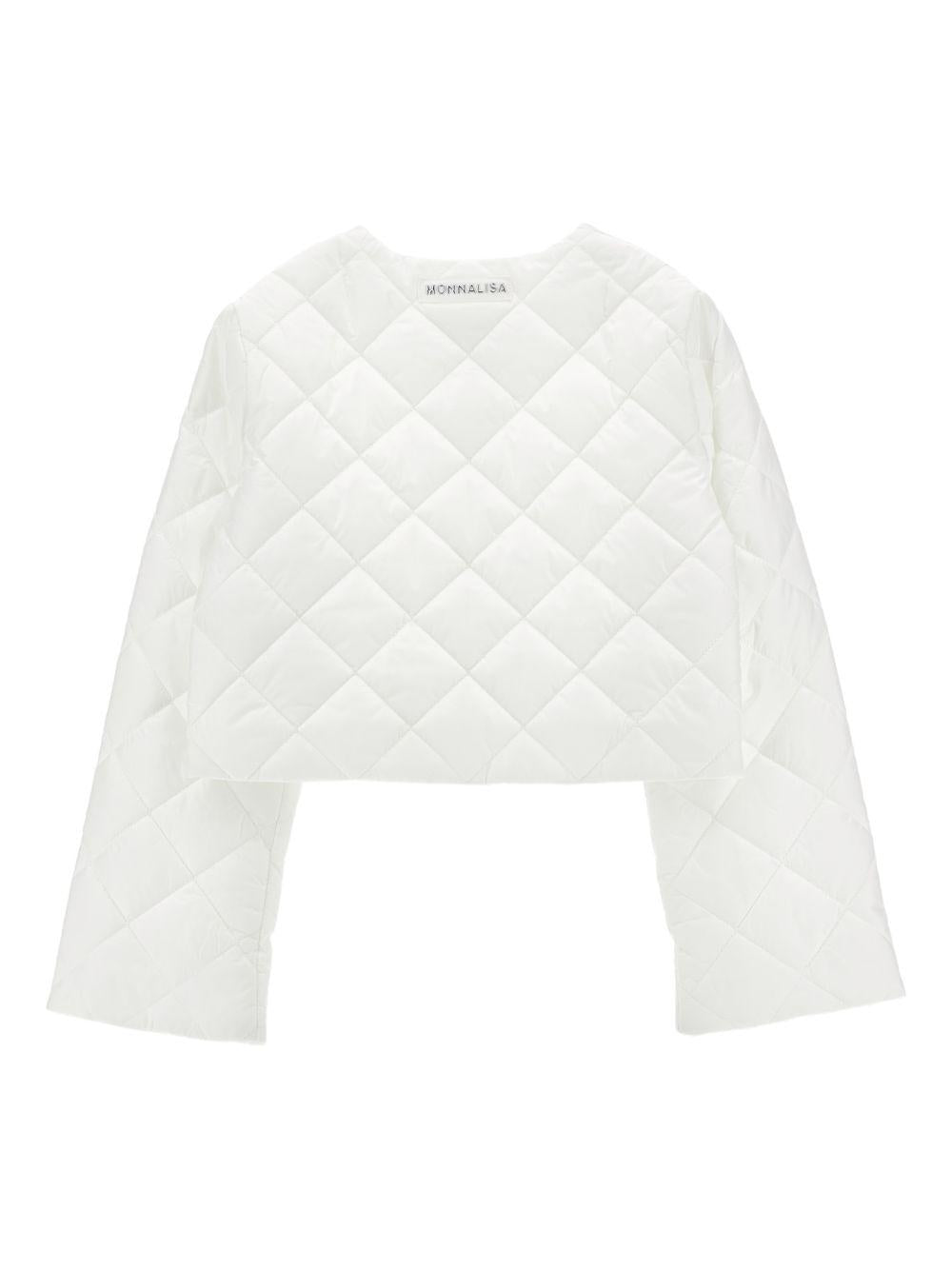 Giacca per bambina Monnalisa bianca con design trapuntato - Rubino Kids