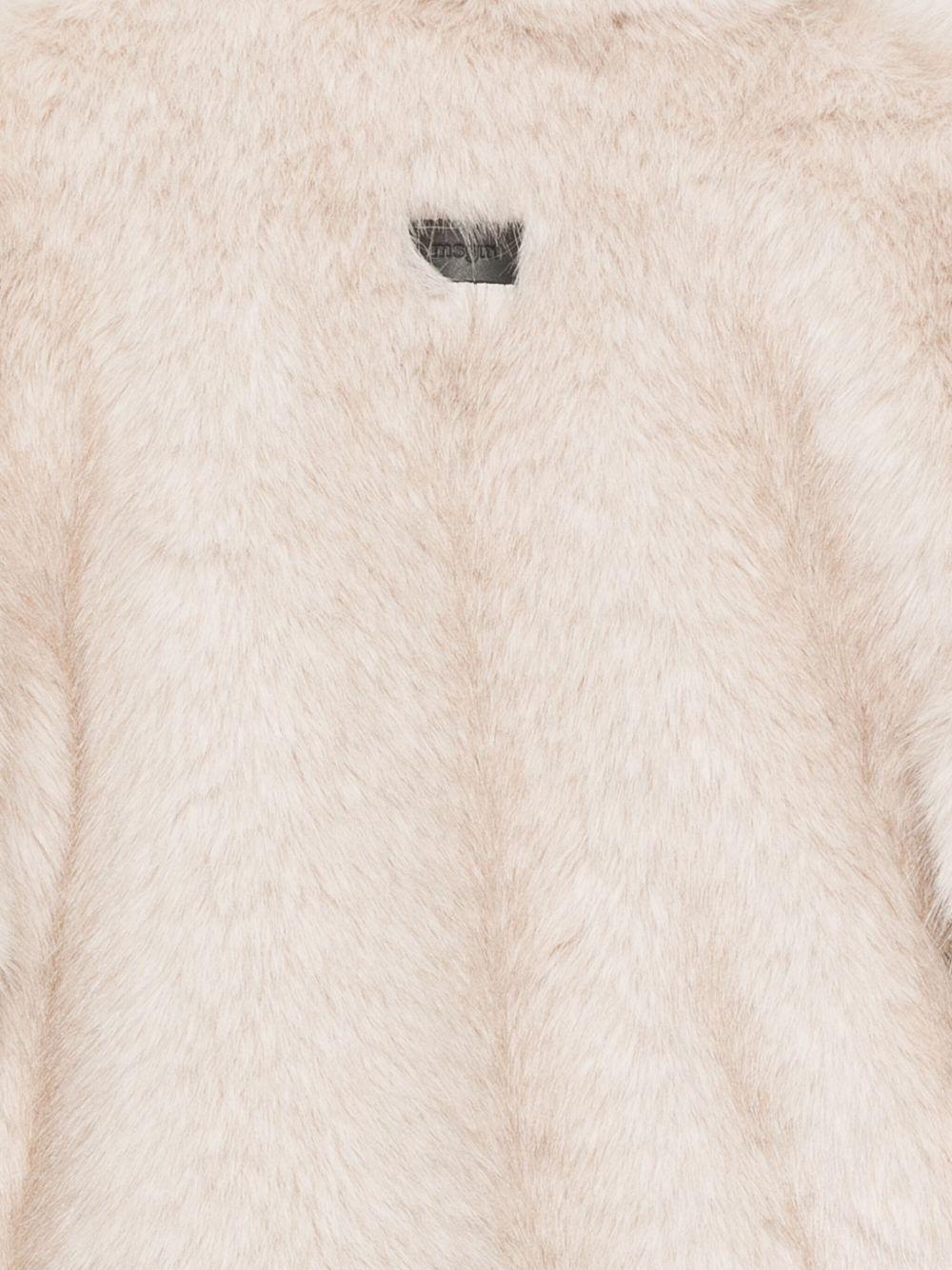 Giacca per bambina MSGM Kids beige in pelliccia sintetica - Rubino Kids