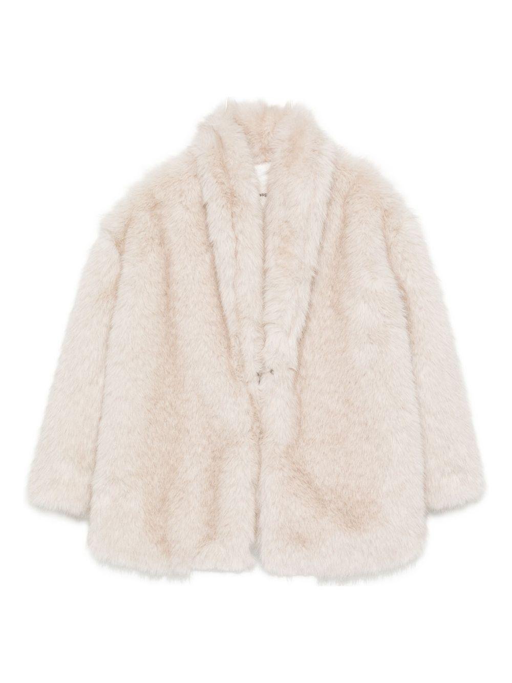 Giacca per bambina MSGM Kids beige in pelliccia sintetica - Rubino Kids