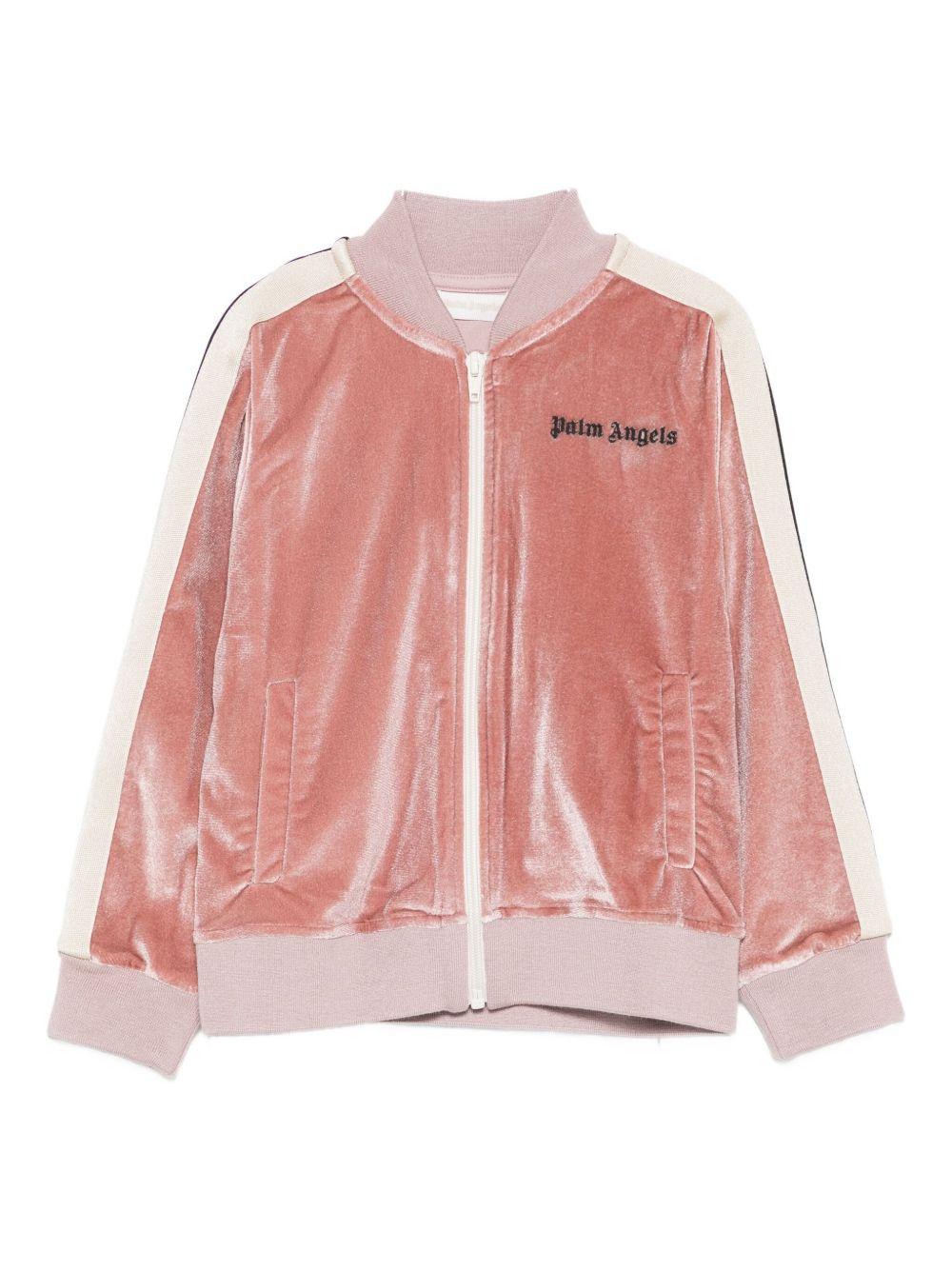Giacca per bambina Palm Angels Kids rosa con righe - Rubino Kids