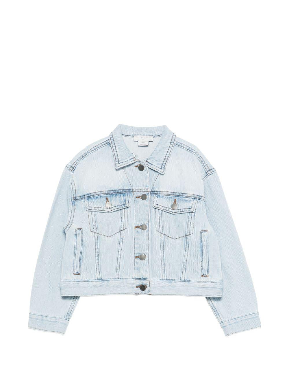 Giacca per bambina Stella McCartney Kids in denim con applicazione - Rubino Kids