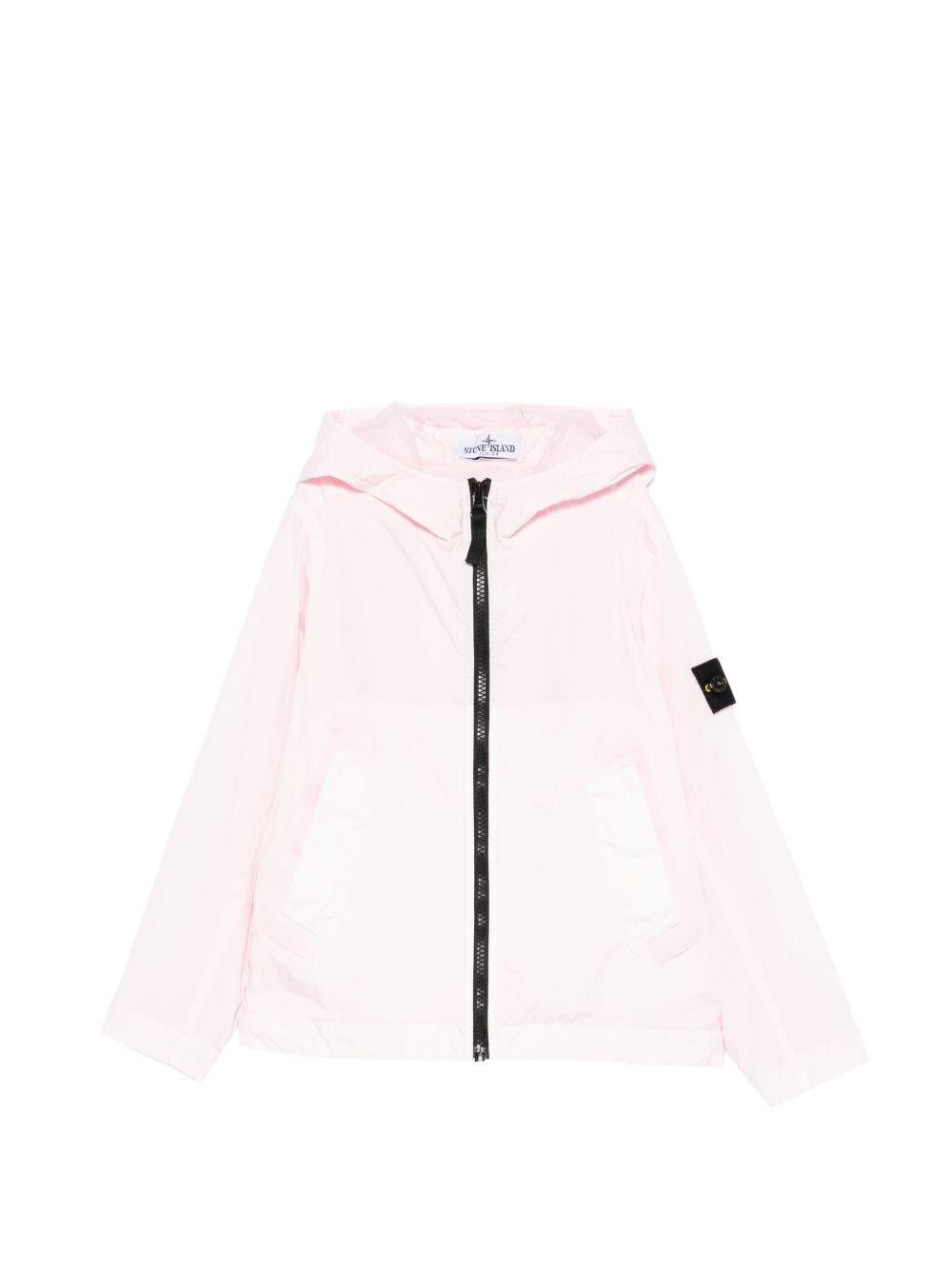 Giacca per bambina Stone Island Junior rosa con cappuccio - Rubino Kids
