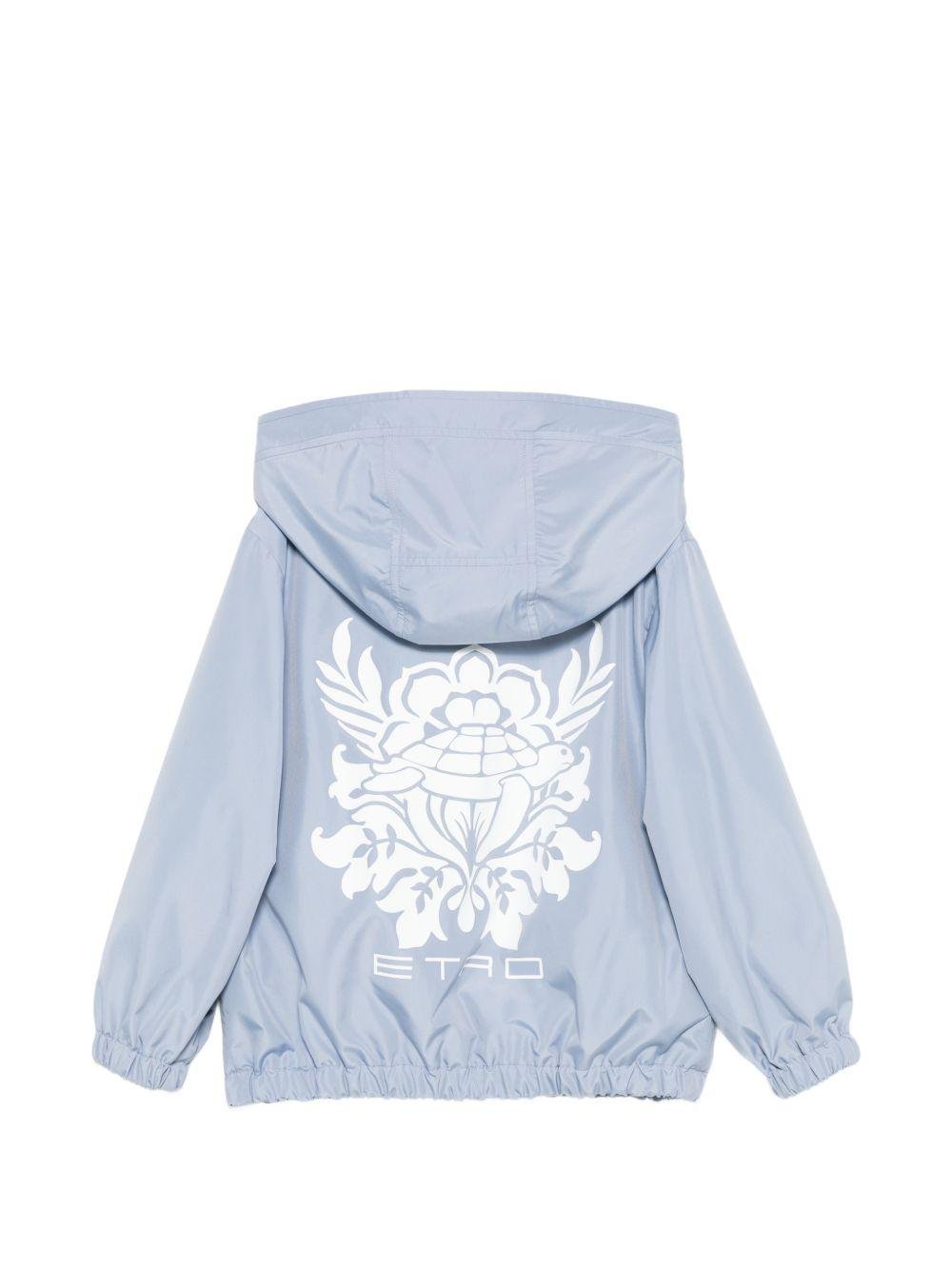 Giacca per bambino ETRO KIDS azzurro con stampa grafica e cappuccio - Rubino Kids