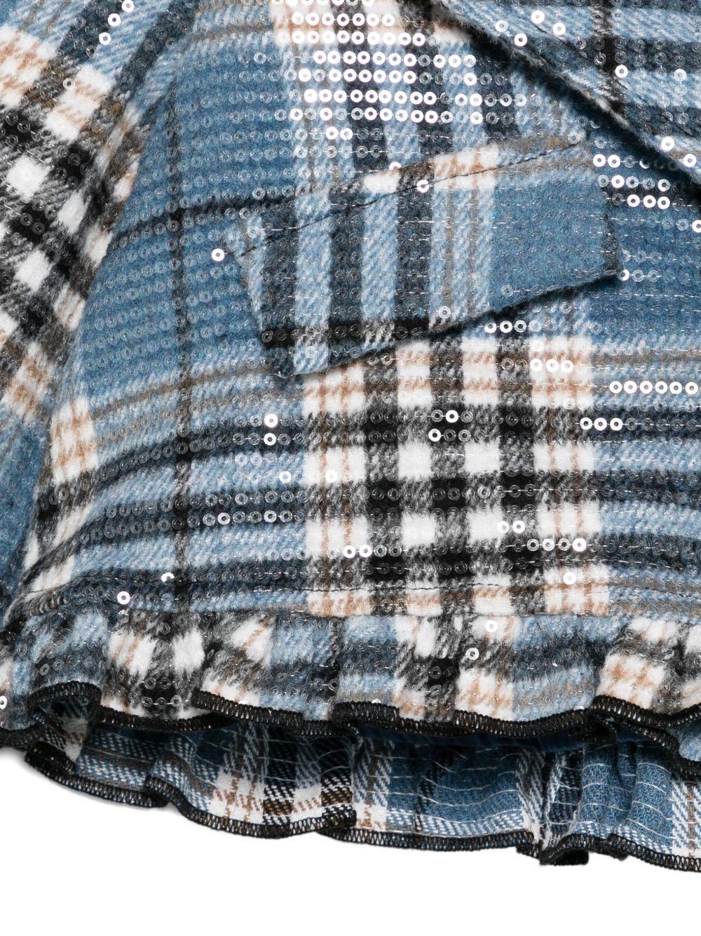 Giacca per neonata A'lapage azzurra con motivo scozzese - Rubino Kids