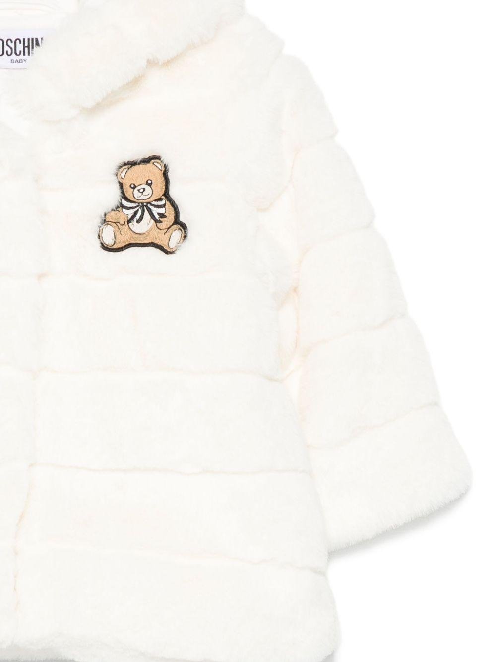 Giacca per neonata Moschino Kids bianco con cappuccio - Rubino Kids