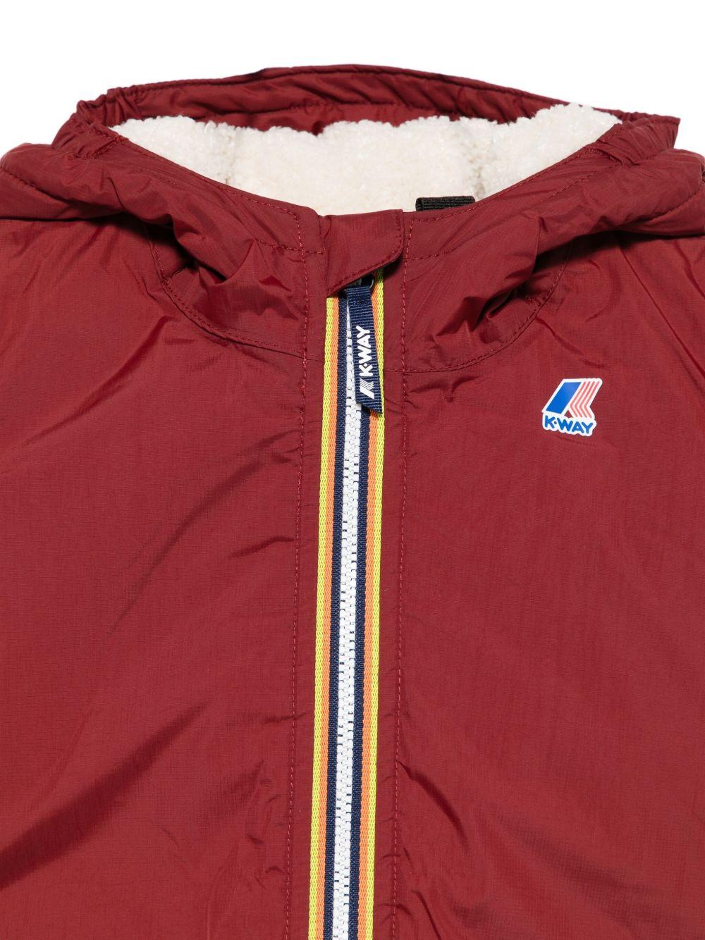 Giacca per neonati K - Way Kids rosso con cappuccio e zip frontale - Rubino Kids