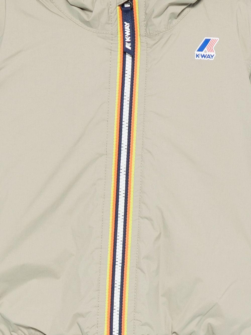 Giacca per neonati K Way Kids verde con cappuccio e zip frontale - Rubino Kids