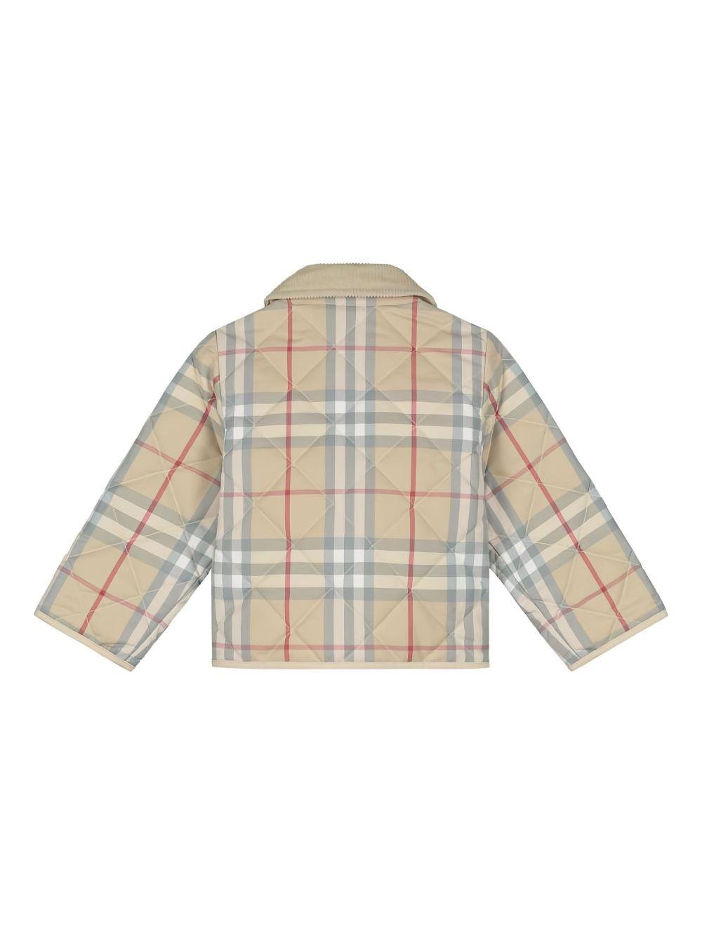 Giacca per neonato Burberry Kids beige con motivo a quadri - Rubino Kids