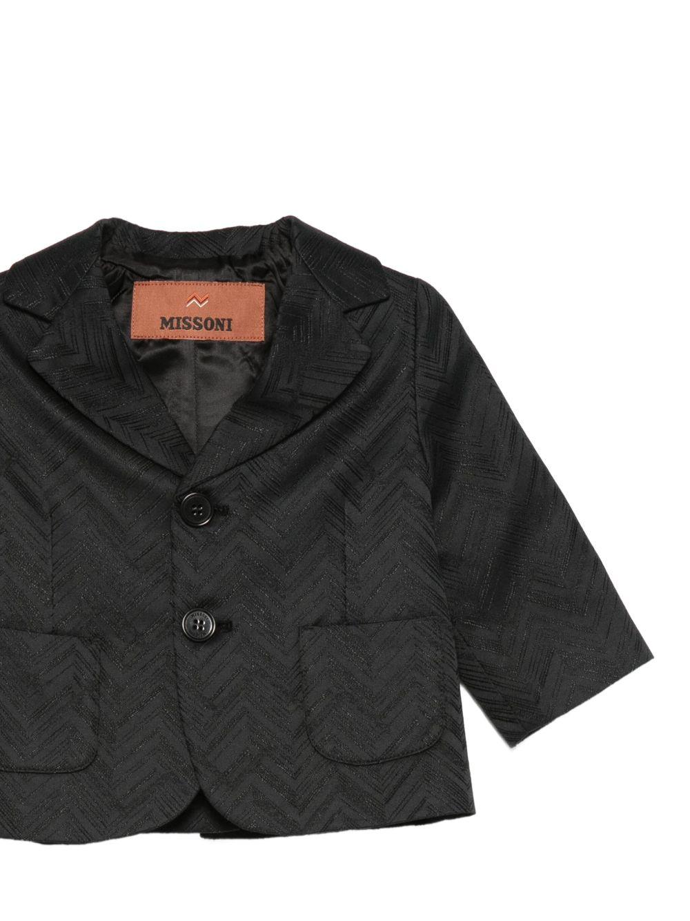 Giacca per neonato Missoni Kids nero con motivo a spina di pesce - Rubino Kids