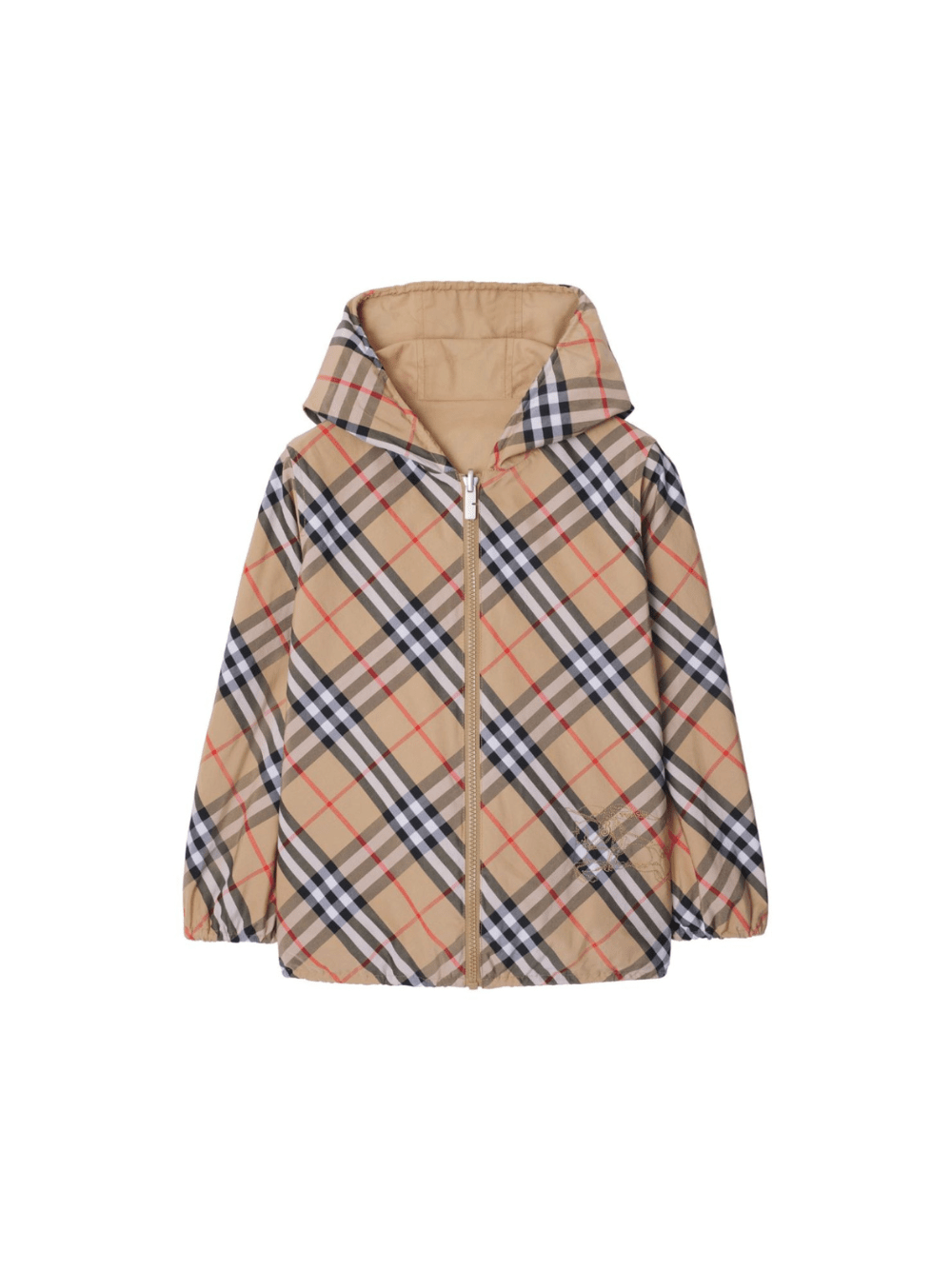 Giacca reversibile a quadri per bambino Burberry Kids beige con orlo elasticizzato - Rubino Kids