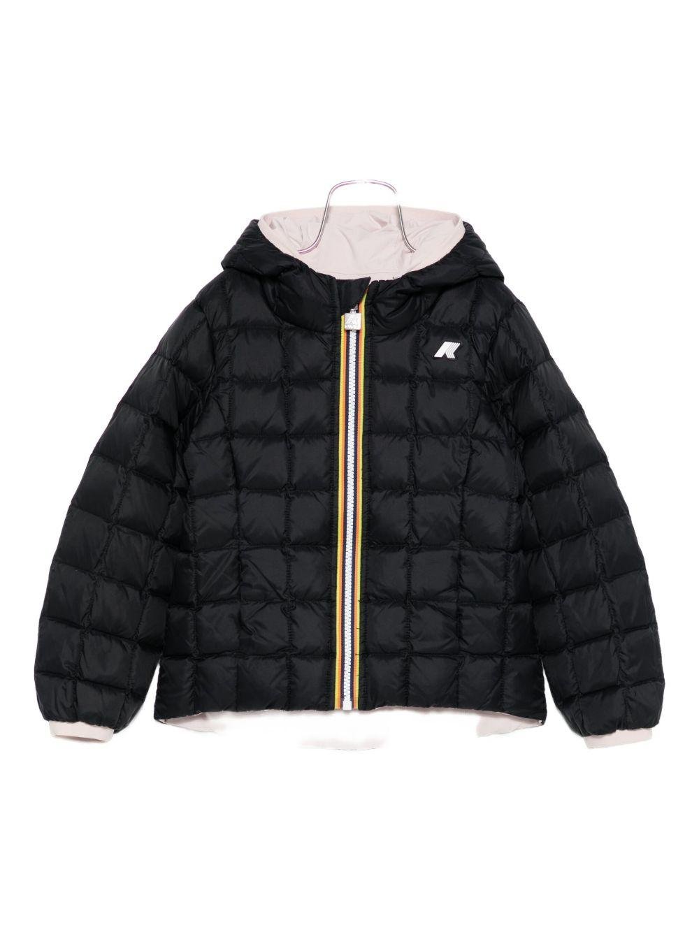 Giacca reversibile per bambina K Way Kids rosa con chiusura lampo - Rubino Kids