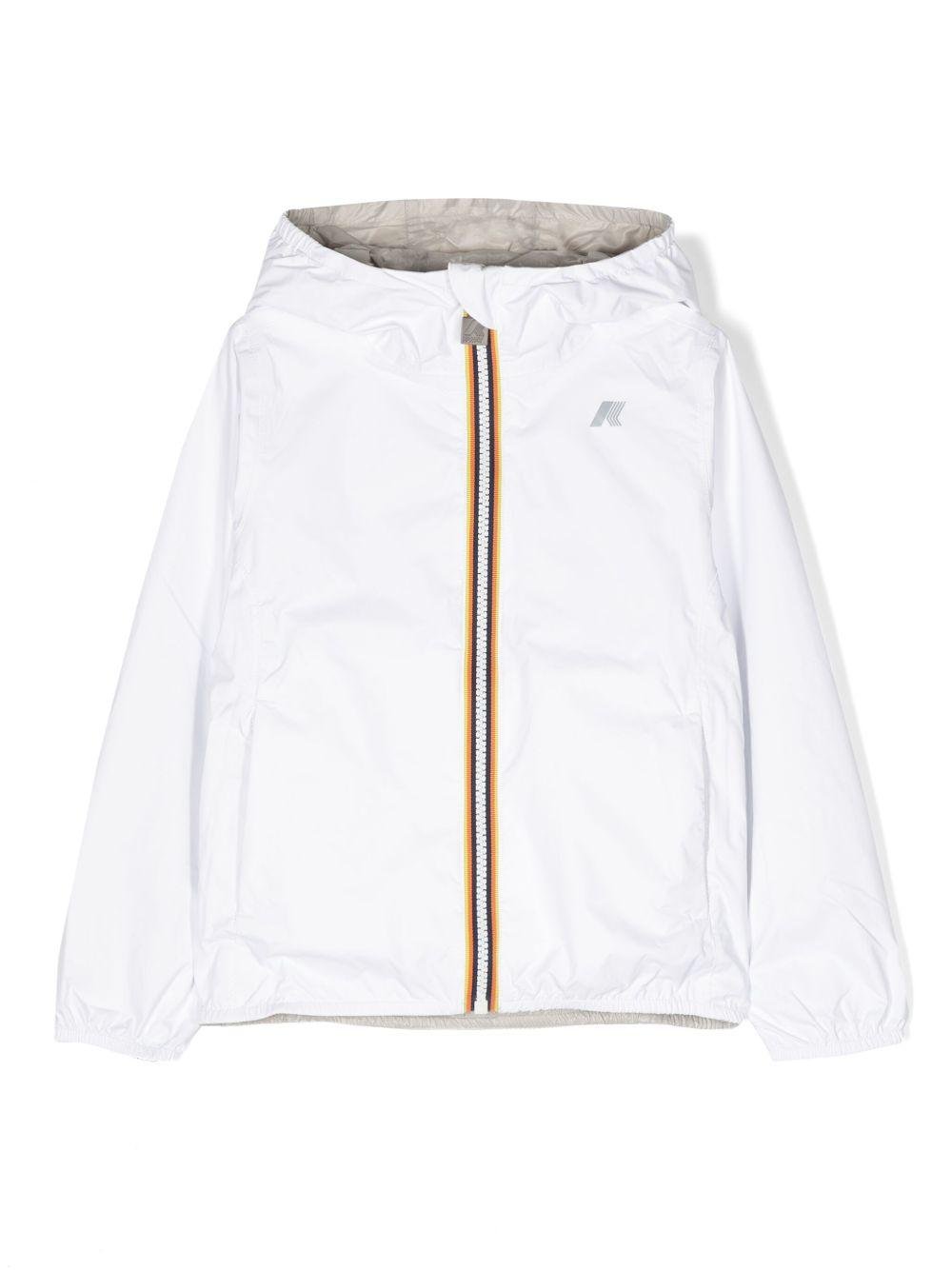 Giacca reversibile per bambini K - Way Kids P. Lily Plus bianco con bordo a contrasto - Rubino Kids