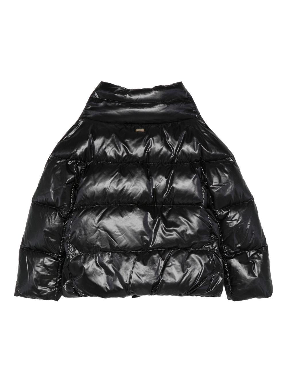 Giacca trapuntata per bambina Herno Kids nero a collo alto - Rubino Kids