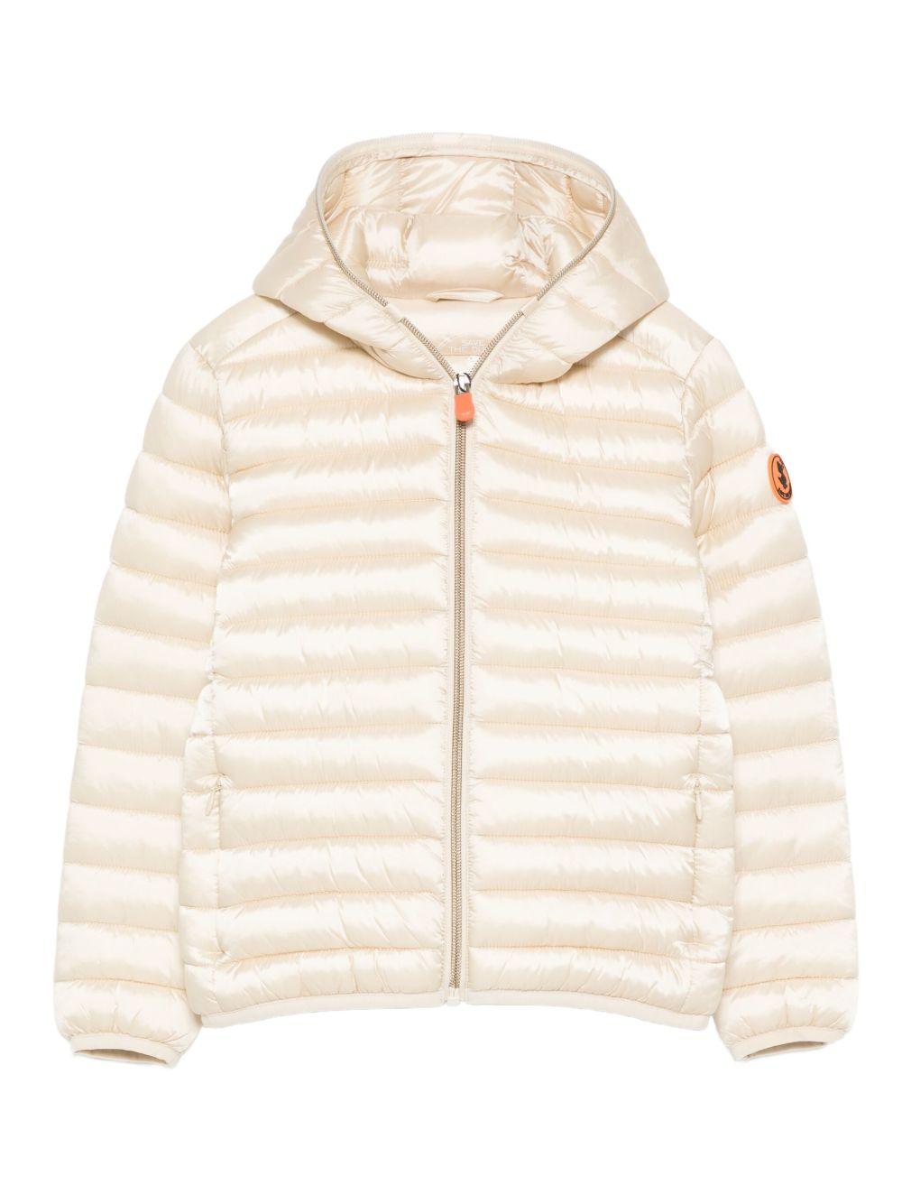 Giacca trapuntata per bambina Save The Duck Kids beige con cappuccio - Rubino Kids