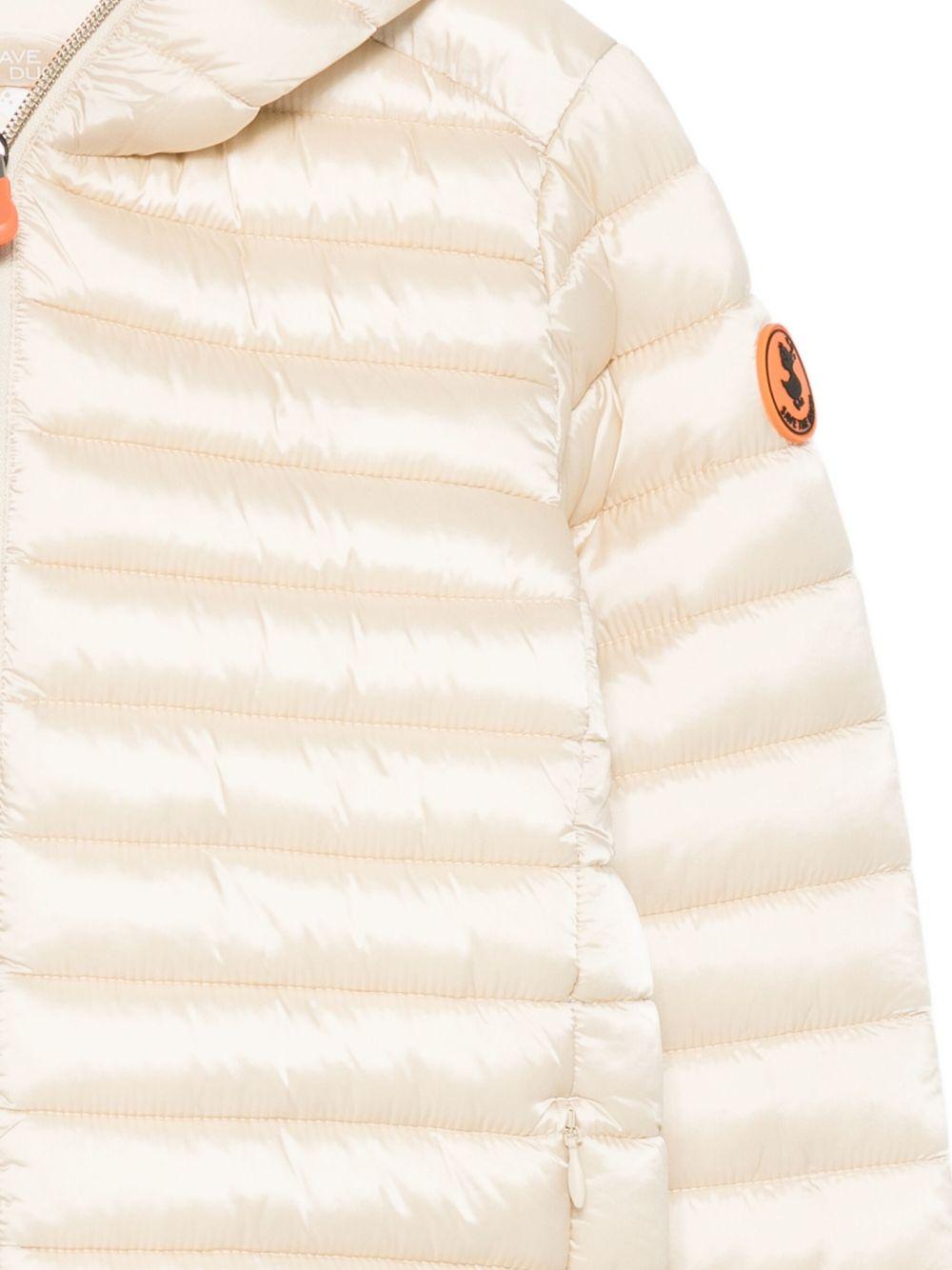 Giacca trapuntata per bambina Save The Duck Kids beige con cappuccio - Rubino Kids