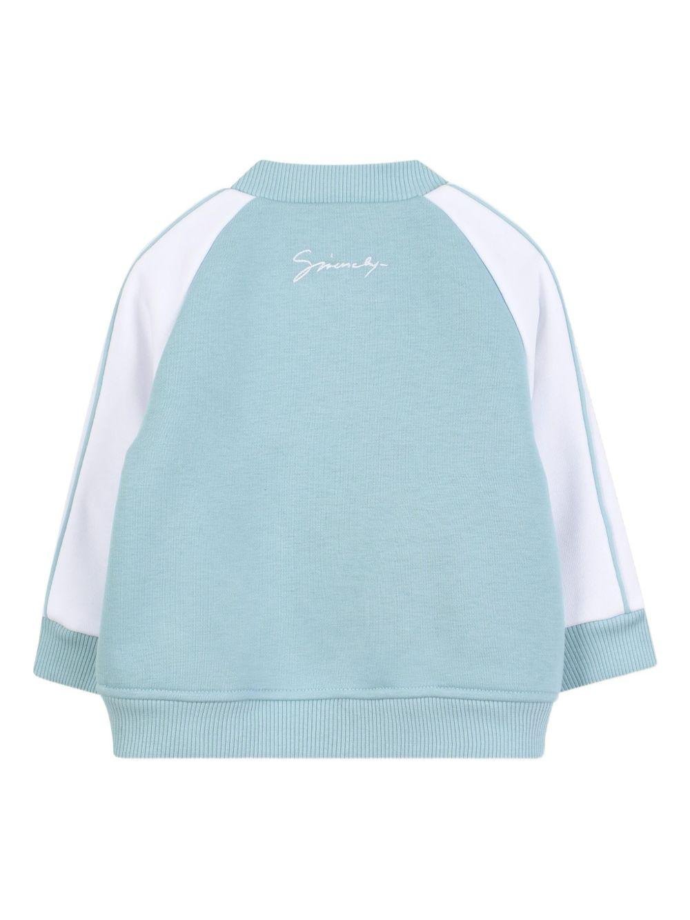 Giacche per neonato Givenchy Kids azzurra con maniche a contrasto - Rubino Kids
