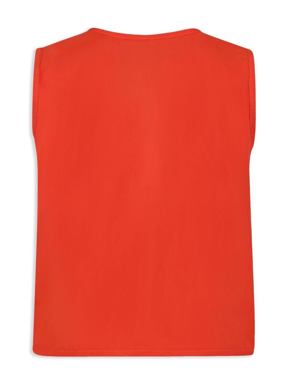 Gilet con tasche per bambino Mini Rodini rosso con motivo con ricamo - Rubino Kids