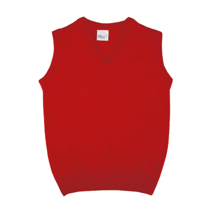 Gilet di lana per bambino Baroni rosso con scollo a V - Rubino Kids