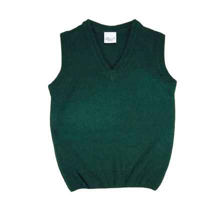 Gilet di lana per bambino Baroni verde con scollo a V - Rubino Kids