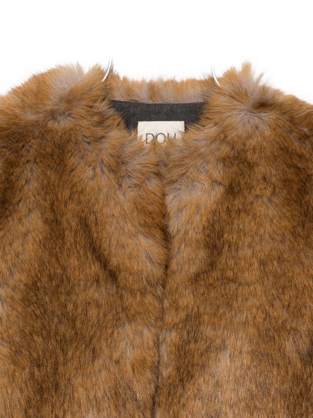 Gilet per bambina Douuod Kids marrone in ecopelliccia - Rubino Kids