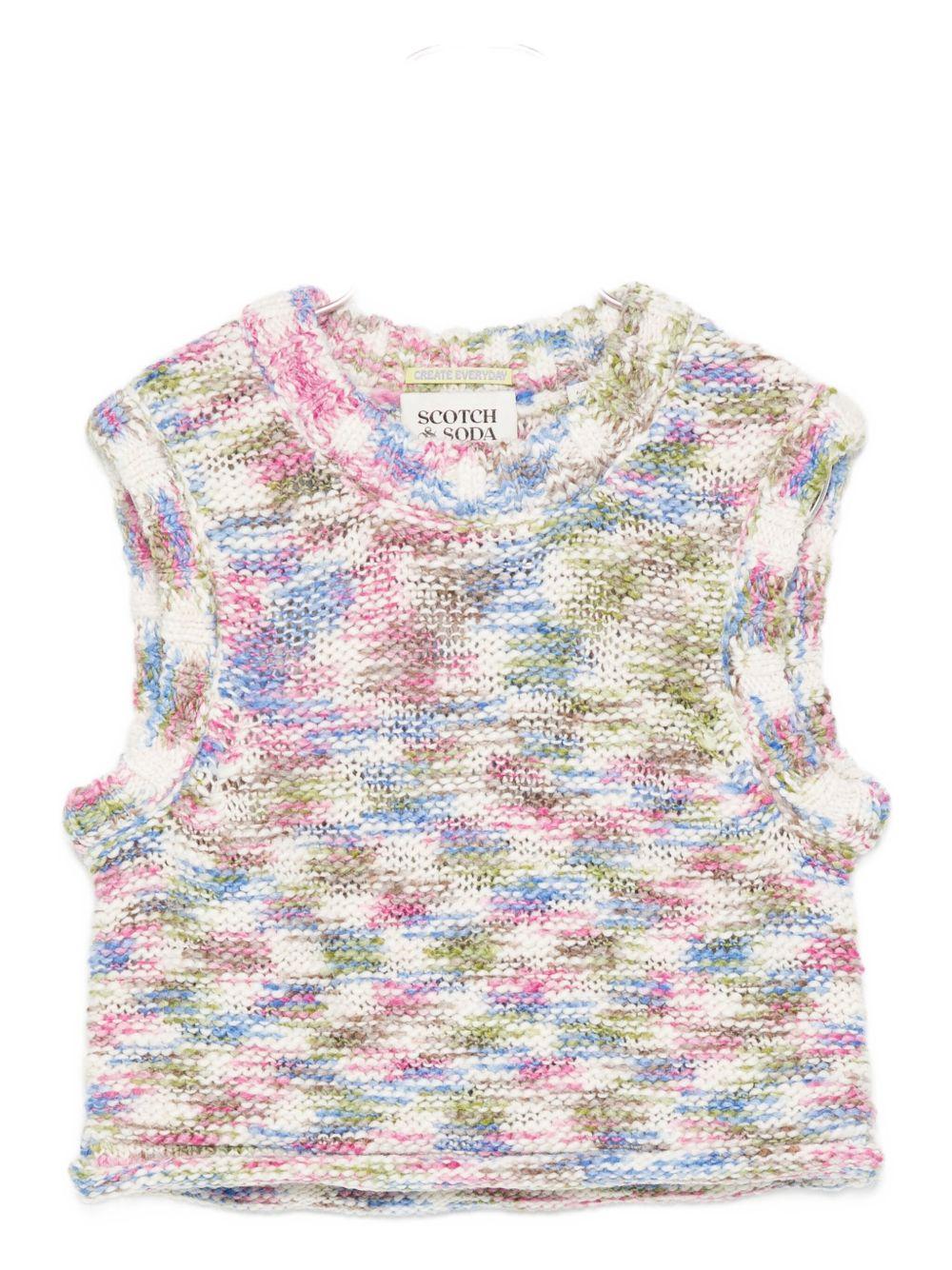 Gilet per bambina Scotch & Soda Kids multicolore a girocollo - Rubino Kids