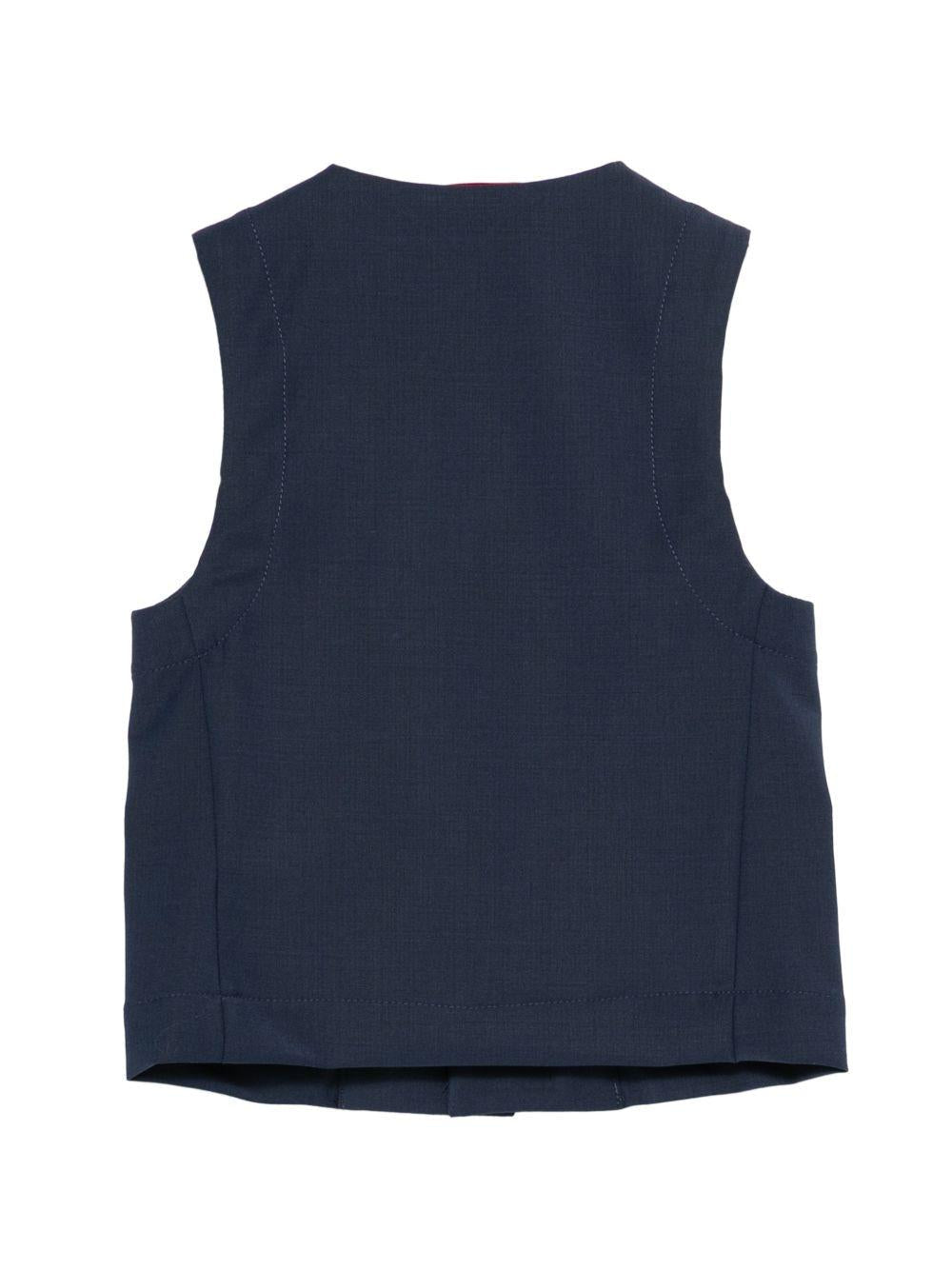 Gilet per bambino Fay Kids blu con scollo a V - Rubino Kids