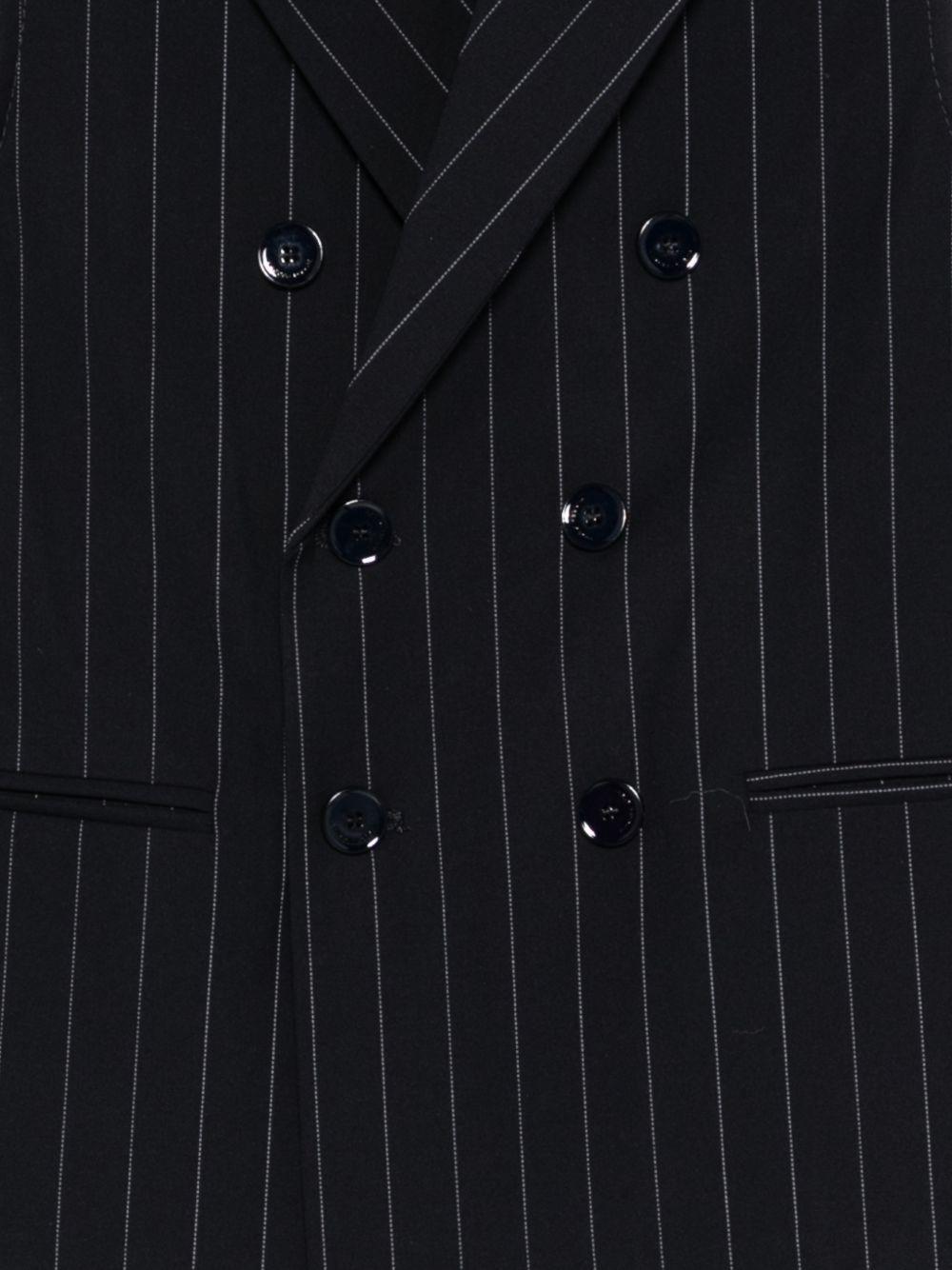 Gilet per bambino Paolo Pecora Kids blu doppiopetto gessato - Rubino Kids