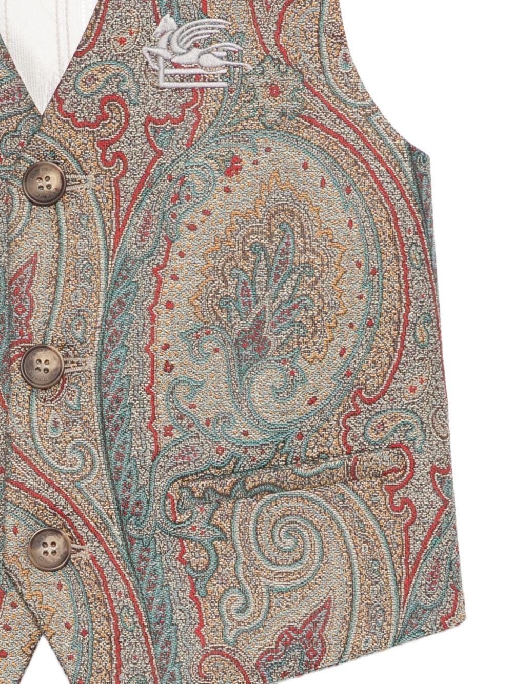 Gilet per bambnino Etro Kids beige con tasca a filetto sul petto - Rubino Kids