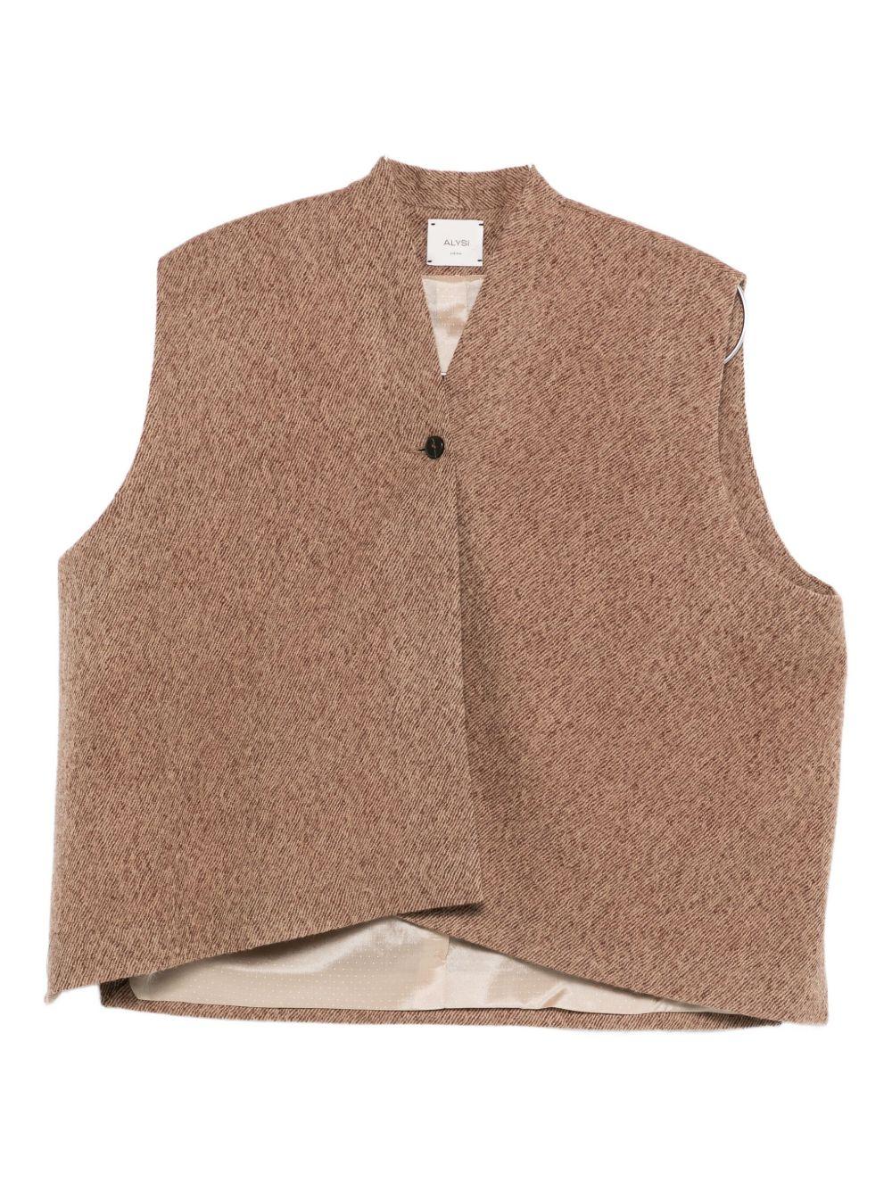 Gilet per donna ALYSI marrone con bottoni testurizzati - Rubino Kids