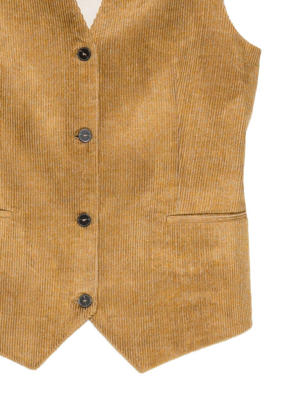 Gilet per donna Alysi marrone con texture a coste - Rubino Kids