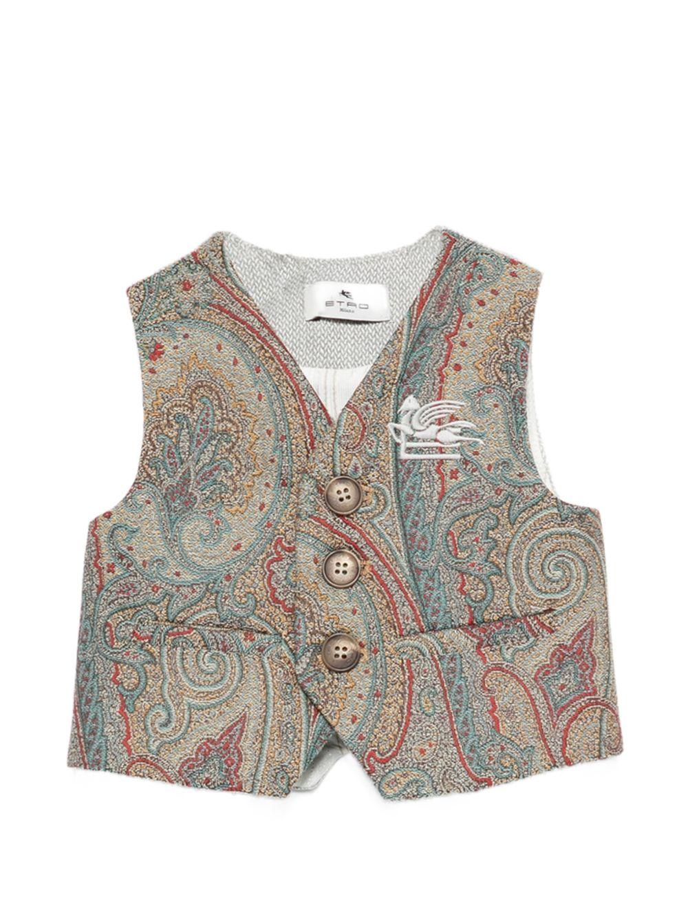 Gilet per neonato Etro Kids multicolore con bottoni paisley - Rubino Kids