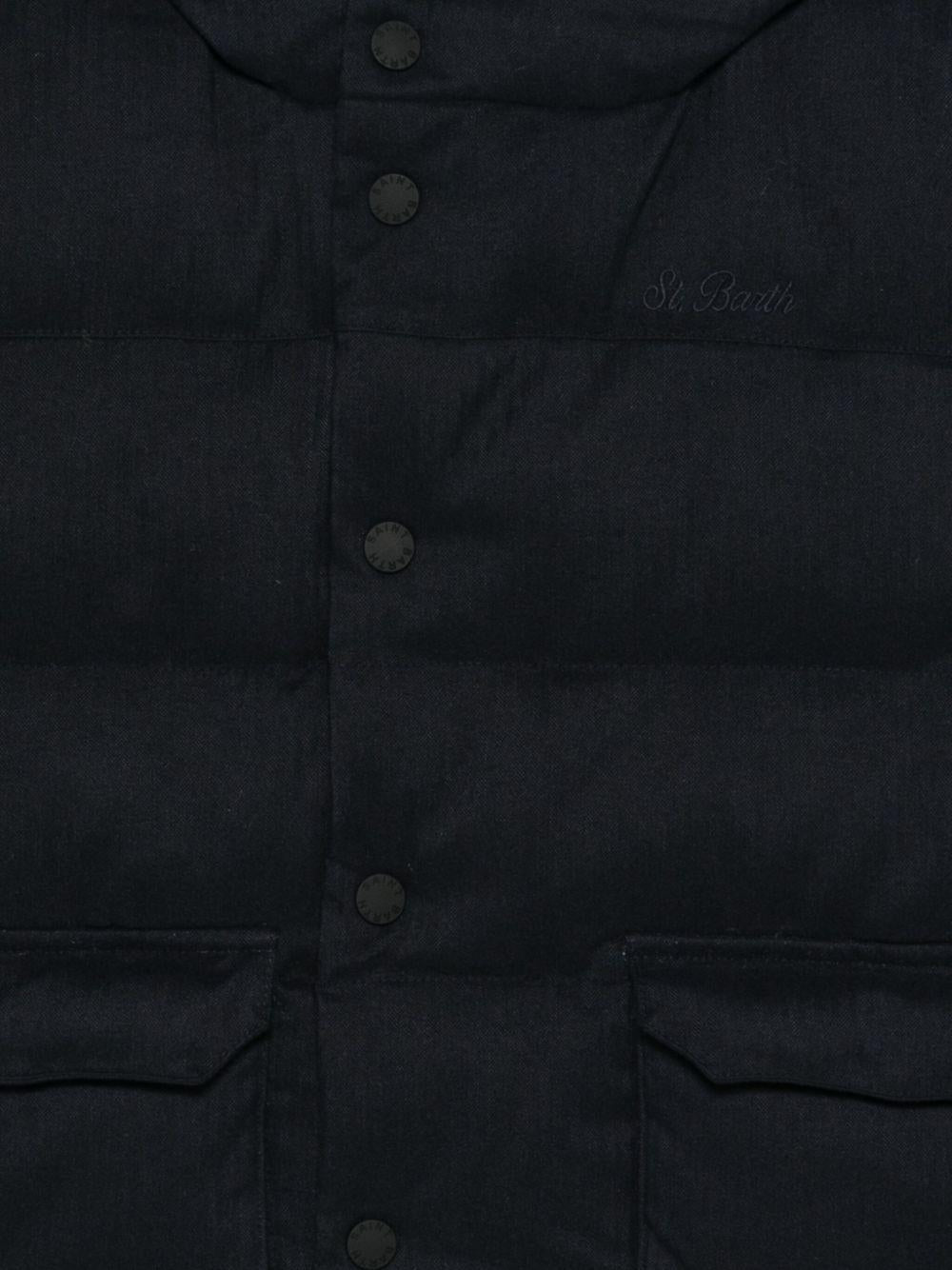 Giubbino Baxter P Jr Flannel per bambino MC2 Saint Barth Kids blu con stampa grafica sul retro - Rubino Kids