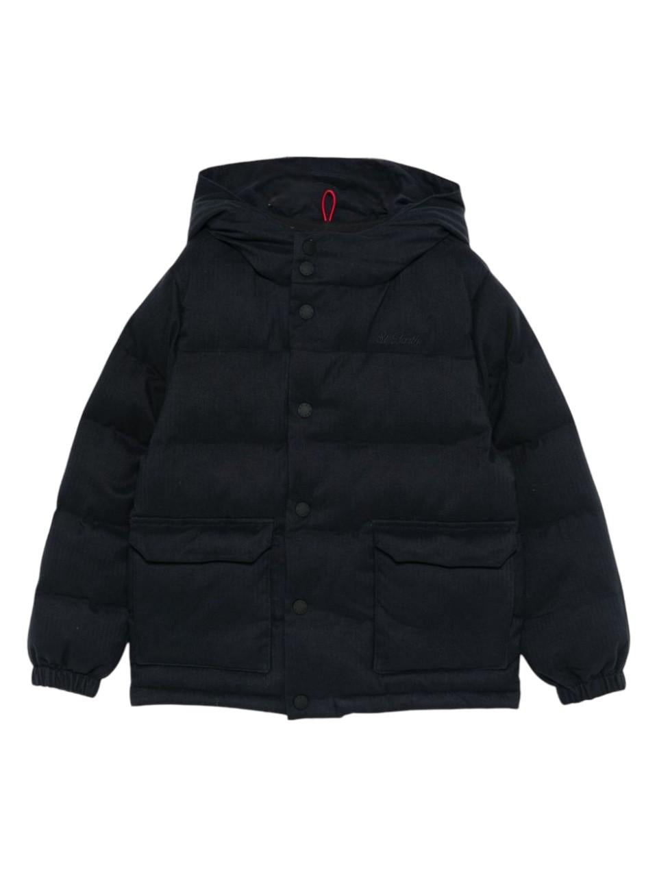 Giubbino Baxter P Jr Flannel per bambino MC2 Saint Barth Kids blu con stampa grafica sul retro - Rubino Kids