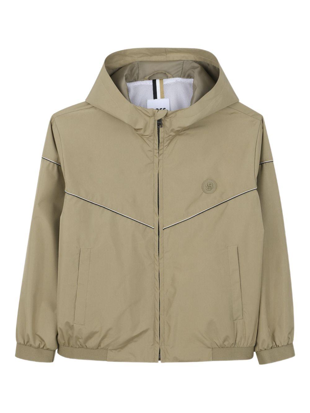 Giubbino da bambino Boss Kids beige con cappuccio e zip - Rubino Kids
