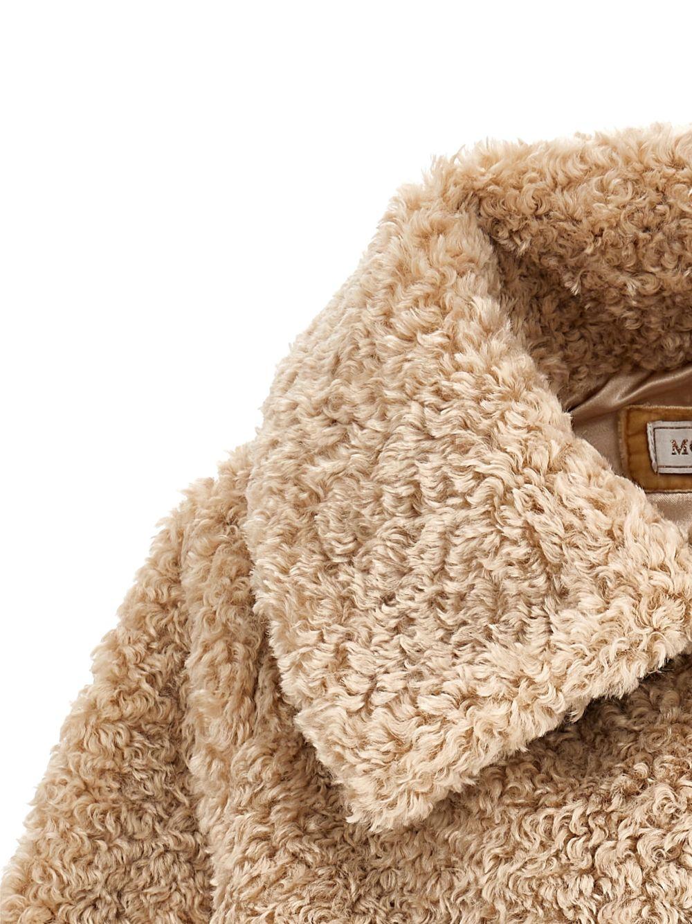 Giubbino in eco - pellicca per bambina Monnalisa beige con tasche - Rubino Kids