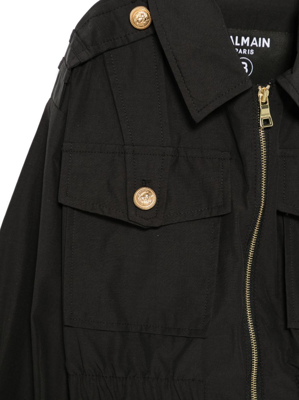 Giubbino per bambina Balmain Kids nero con bottoni color oro - Rubino Kids