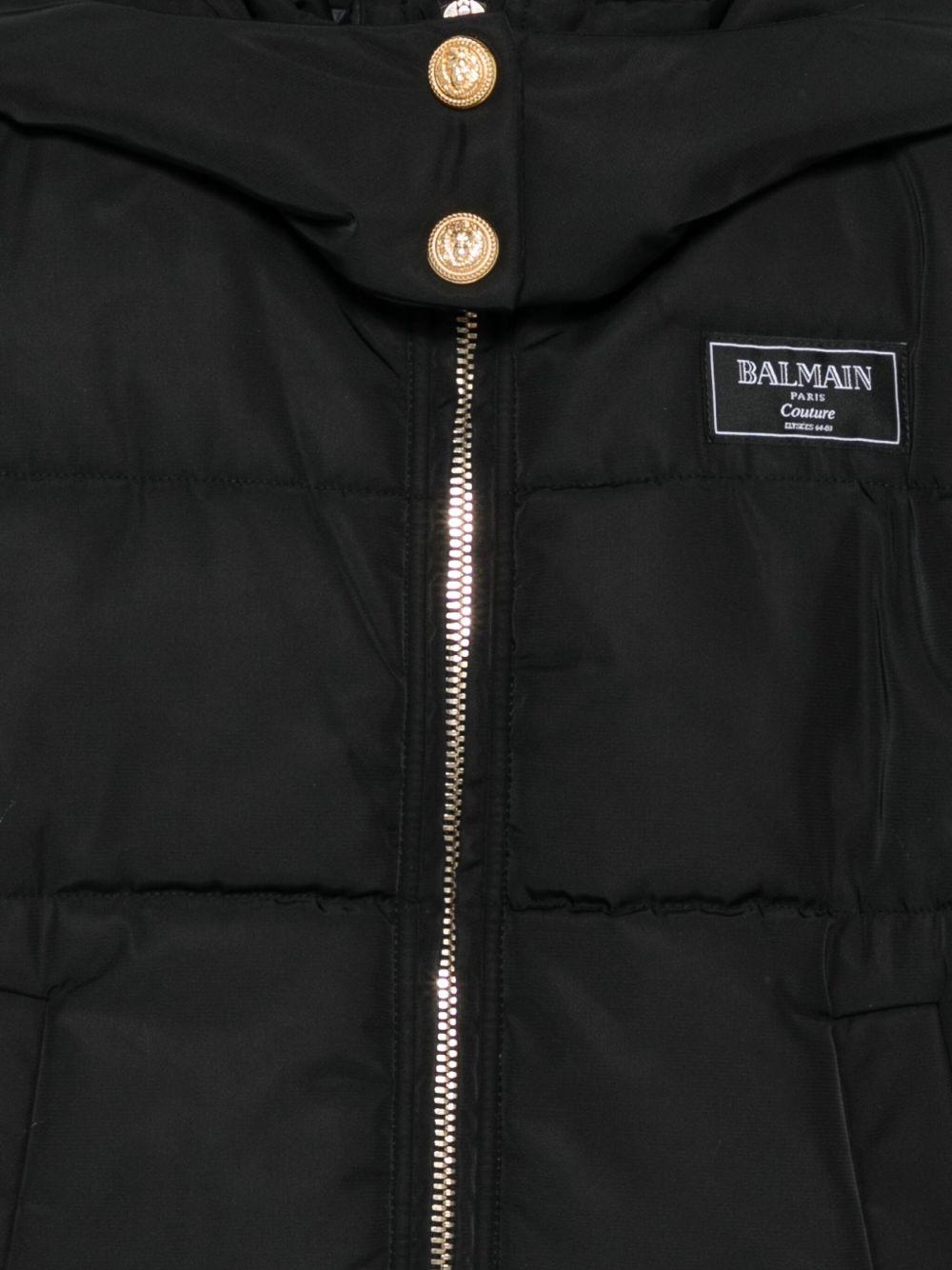 Giubbino per bambina Balmain Kids nero con chiusura con cerniera - Rubino Kids